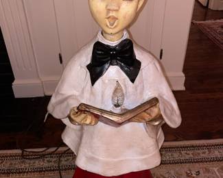 SUPER RARE 5 Piece Caroler Set By The Artistic Latex Form Company (ALFCO) From New Rochelle, NY. Early 1950s In Remarkable Condition For Their Age With Removeable Heads (Mold Stamps On The Back Neck) & Light Up Song Books).