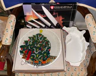 Peggy Karr Glass Christmas Tree Plate