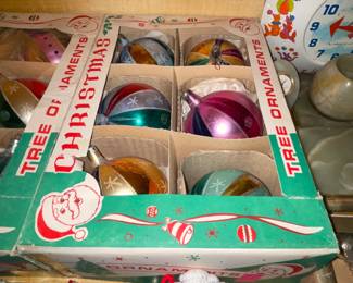 Antique Boxed Glass Ball Ornaments