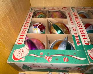 Antique Boxed Glass Ball Ornaments