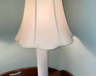 Antique Milk Glass & Brass Lamps