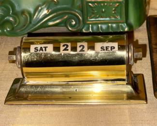 Vintage Brass Desk Calendar