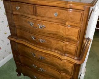 Antique Wooden Highboy Dresser