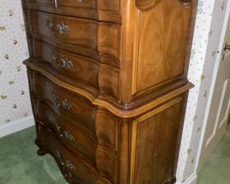 Antique Wooden Highboy Dresser