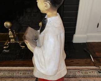 SUPER RARE 5 Piece Caroler Set By The Artistic Latex Form Company (ALFCO) From New Rochelle, NY. Early 1950s In Remarkable Condition For Their Age With Removeable Heads (Mold Stamps On The Back Neck) & Light Up Song Books).