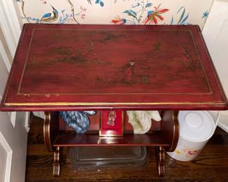 Red & Gold Handpainted Asian Motif Table