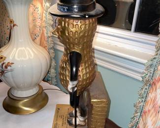 ORIGINAL Planters Peanuts Mr.Peanut Bar Advertising Statue Prototype W/ Plaque