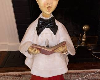 SUPER RARE 5 Piece Caroler Set By The Artistic Latex Form Company (ALFCO) From New Rochelle, NY. Early 1950s In Remarkable Condition For Their Age With Removeable Heads (Mold Stamps On The Back Neck) & Light Up Song Books).