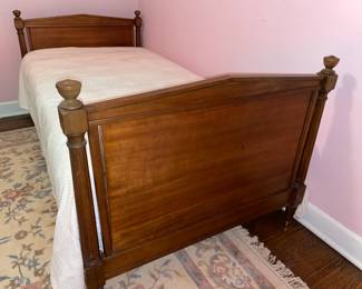 Antique Wooden Bed W/ Headboard & Footboard