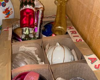 Antique Boxed Glass Ball Ornaments