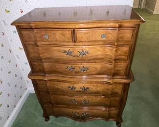 Antique Wooden Highboy Dresser