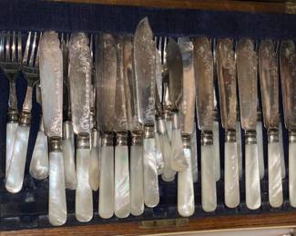 Sterling Silver & Mother Of Pearl Flatware Set