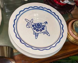 Vintage Pinata Donkey Plates