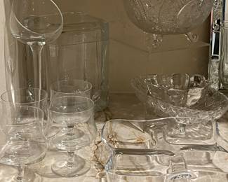 Cut Glass, Crystal, Serving pieces...