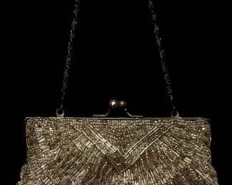 Vintage Beaded Clam Shell Bag