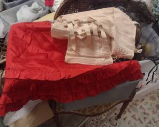 Vintage red and black petticoats and plus size corsette