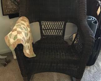 Antique Rattan Rocking Chairs (2 matching)