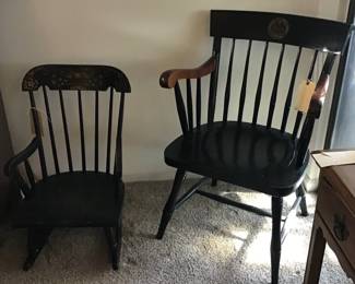 Hitchcock Chair & Child’s Stenciled Rocker