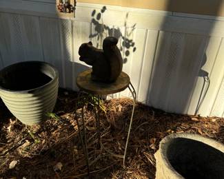 Pots, planters, yard stools and yard art, cement and stone