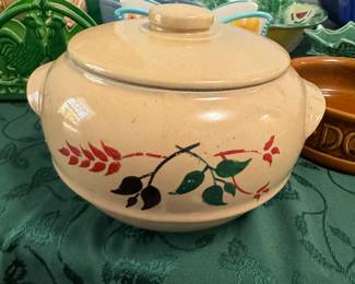 Vintage Pottery Bean Pot, Marked USA