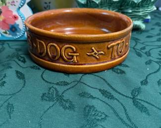 Vintage MCCoy Brown Dog Bowl "To Man's Best Friend His Dog"