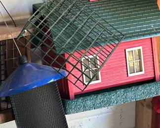 Bird houses and suet cages