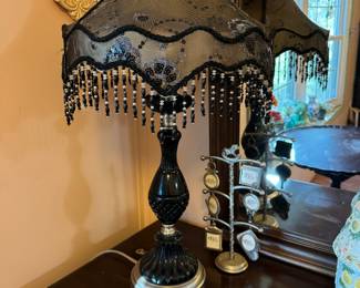 Black Crystal Lamp with unique shade