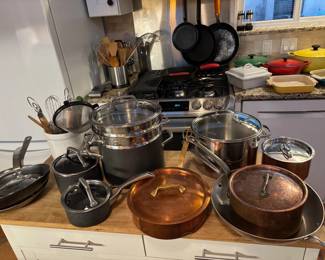 Copper pans and other fine cookware