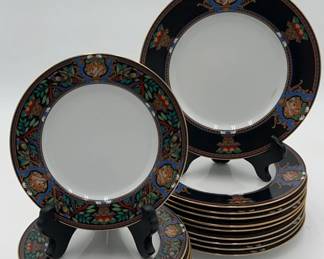 Noritake “Paradise Tribute” Gold Rimmed Saucers And Salad Plates