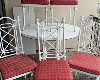 Pedestal Dining Table With Five Chairs And Leaf