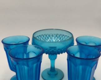 Vintage Blue Glassware (Indiana And Old Willaimsburg)