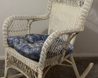 White Wicker Rocker