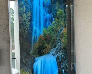 Vintage Motion Bird Sound Wall Art Waterfall Picture