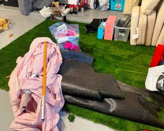 big sections of grass carpet, there is a roll of it too!