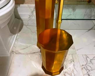 We are selling all the gold waste containers in every bathroom
