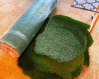 many sections of grass carpet, even a roll and large section!