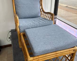 Wicker Chair and Ottoman 