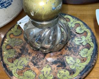 Antique Desk Inkwell Dish