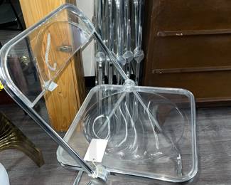 Italian Lucite Folding Chairs