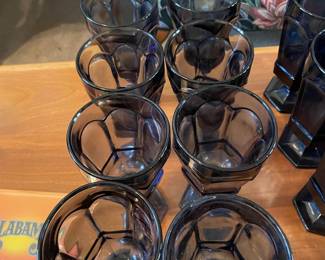 	#104	Set of 8 Fostoria Dark Blue Water/Ice Tea Glasses 6 7/8"	$50.00																											