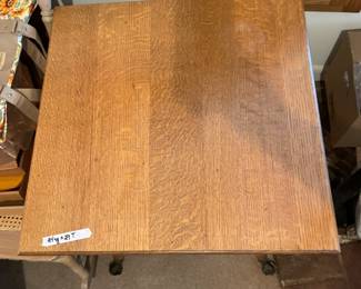 	#5	Antique Victorian Oak Barley Twist Radio/Parlor Table - Claw/Viper Foot w/glass ball - 24x24x29	 $ 125.00 																											