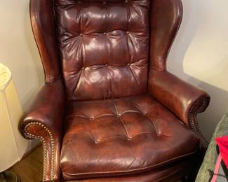 	#50	Leather Club Chair w/nailhead trim. Burgundy/Maroon Color	 $ 125.00 																											
