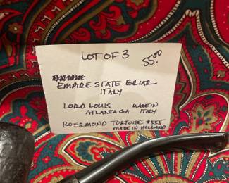 #212		Lot of 3 - Pipes 	$55.00																											