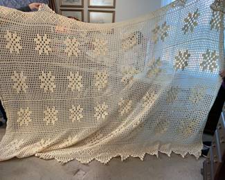 	#54	Hand Crochet Coverlet - Cream 105"x76" 	 $ 40.00 																											