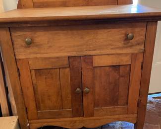 	#13	Antique American Oak Washstand - w/towel bar. 30x18x28-41	 $ 100.00 																											