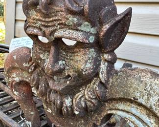 	#130	Antique Cast Iron - Fire Dogs Devil Satyr Andirons Set 7 PCs (as is)	$250.00																											
