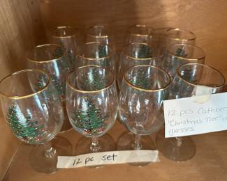 	#148	12 pc Cuthbertson "Christmas Tree" wine glasses	$25.00																											