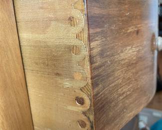 	#36	Antique "Maple" Highboy Serpentine dresser - 6 drawers w/swivel mirror.	 $ 200.00 																											