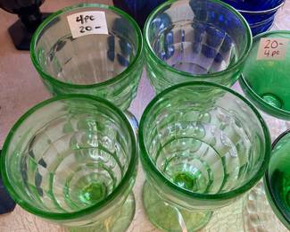 	#70	Set of 4 Green Stemmed Glasses	$20.00																											
