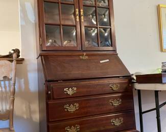 	#16	Slant Front Flip Down Secretary w/bubble glass - 29.5x17-28x72	 $ 120.00 																											